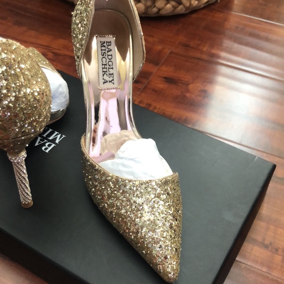 Badgley Mischka Ozara Glittered Evening Pump - Picture 2 of 7